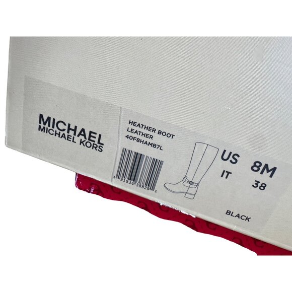 Michael Kors Black Heather Riding Boots Sz8 With MK‎ Logo - Picture 9 of 13